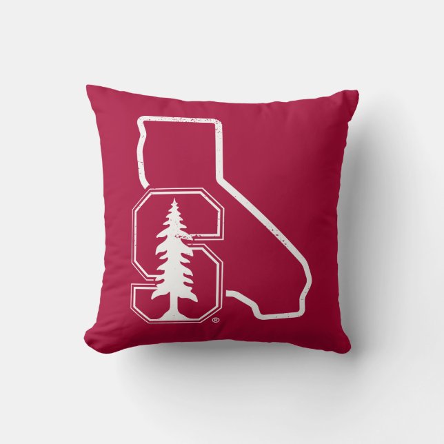 Stanford University | Standford Tree State Logo Throw Pillow (Front)