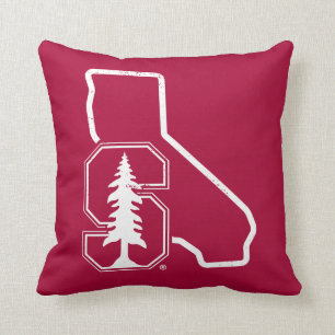 Stanford University   Standford Tree State Logo Throw Pillow