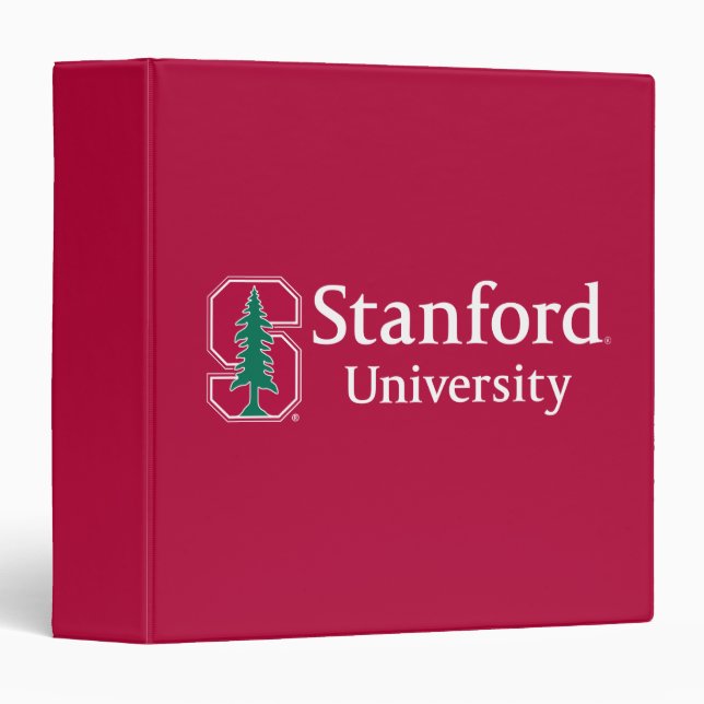 Stanford University with Cardinal Block "S" & Tree 3 Ring Binder (Front/Spine)