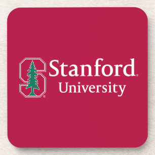 Stanford University with Cardinal Block "S" & Tree Beverage Coaster