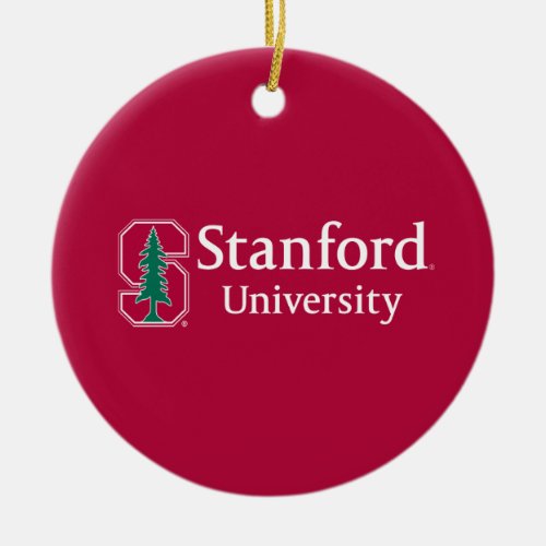 Stanford University with Cardinal Block S  Tree Ceramic Ornament