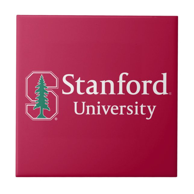Stanford University with Cardinal Block "S" & Tree Ceramic Tile (Front)