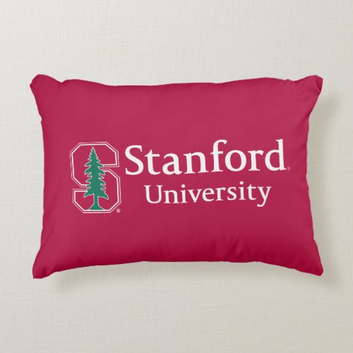 Stanford University with Cardinal Block S  Tree Decorative Pillow
