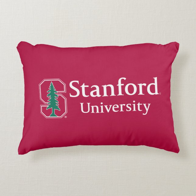Stanford University with Cardinal Block "S" & Tree Decorative Pillow (Front)