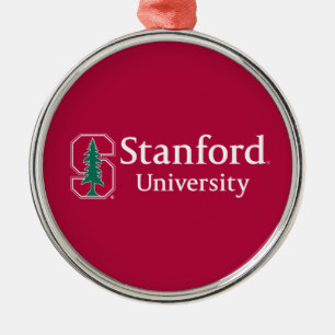 Stanford University with Cardinal Block "S" & Tree Metal Ornament