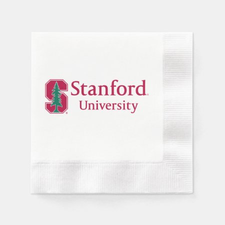 Stanford University With Cardinal Block "s" & Tree Napki