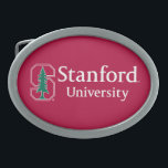 Stanford University with Cardinal Block "S" & Tree Oval Belt Buckle<br><div class="desc">Check out these official Stanford University designs! Personalize your own Stanford merchandise on Zazzle.com! Click the Customize button to insert your own name, class year, or club to make a unique product. Try adding text using various fonts & view a preview of your design! Zazzle's easy to customize products have...</div>
