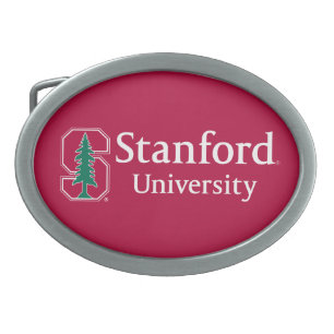Stanford University with Cardinal Block "S" & Tree Oval Belt Buckle