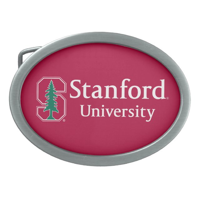 Stanford University with Cardinal Block "S" & Tree Oval Belt Buckle (Front)