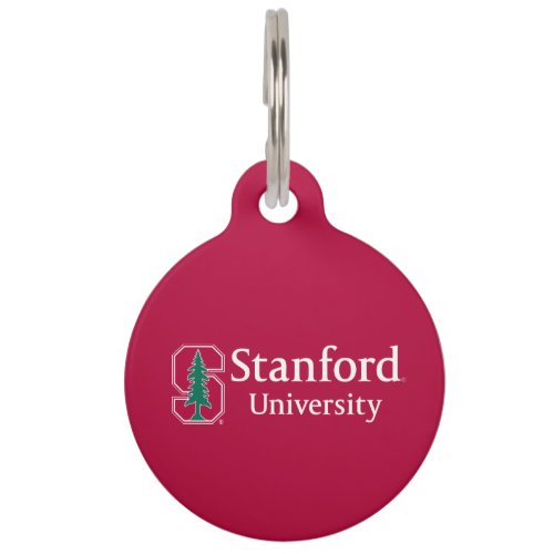 Stanford University with Cardinal Block S  Tree Pet Name Tag