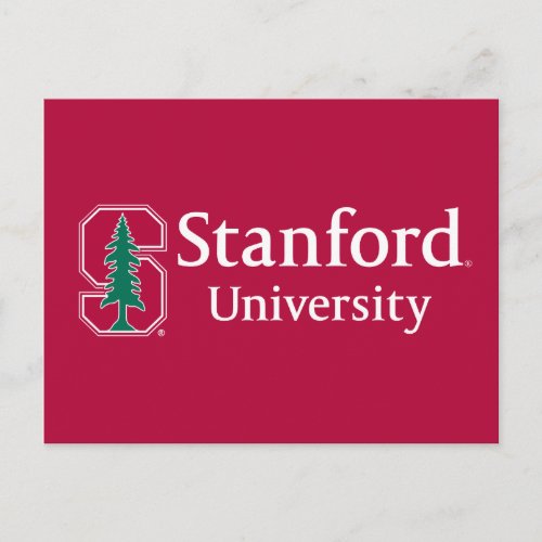 Stanford University with Cardinal Block S  Tree Postcard