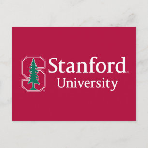 Stanford University with Cardinal Block "S" & Tree Postcard