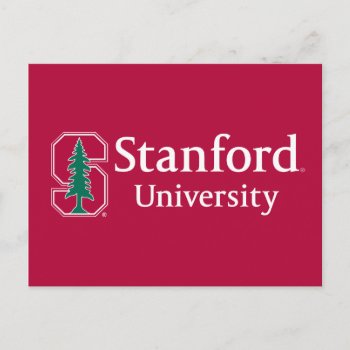 Stanford University With Cardinal Block "s" & Tree Postcard by Stanford at Zazzle
