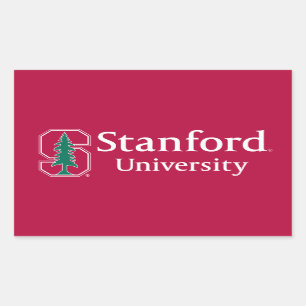 Stanford University with Cardinal Block "S" & Tree Rectangular Sticker