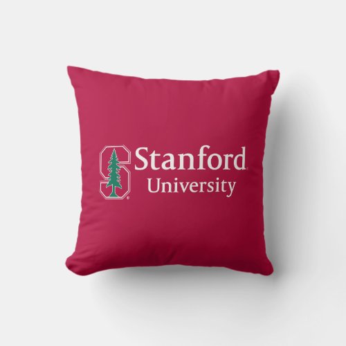 Stanford University with Cardinal Block S  Tree Throw Pillow