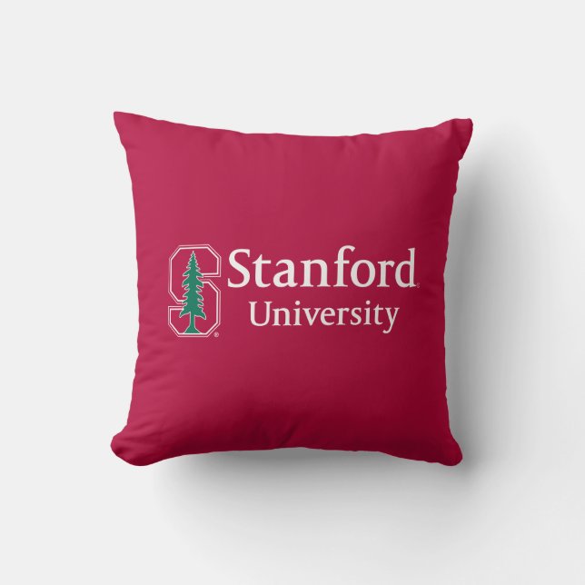 Stanford University with Cardinal Block "S" & Tree Throw Pillow (Front)