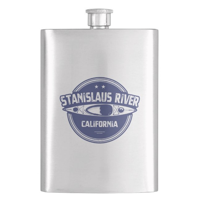 Stanislaus River California Kayaking Flask (Front)