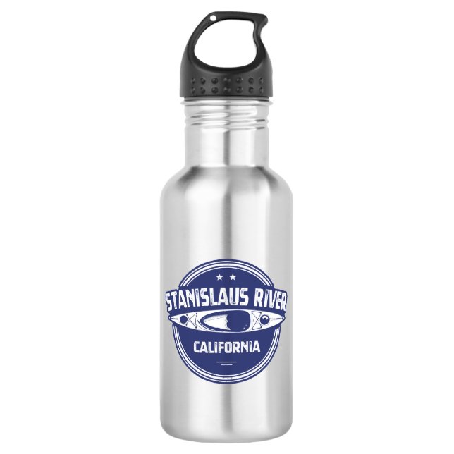 Stanislaus River California Kayaking Stainless Steel Water Bottle (Front)