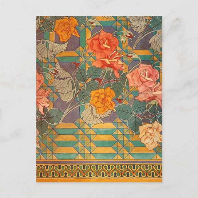 Stanisław Wyspiański ~ Roses Postcard (Front)