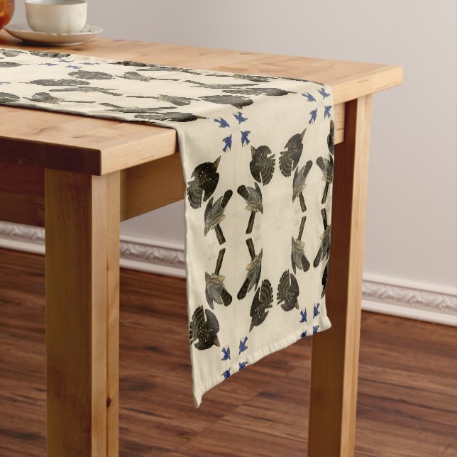 Stanley (Cooper's) Hawk Audubon's Birds of America Short Table Runner (In Situ)
