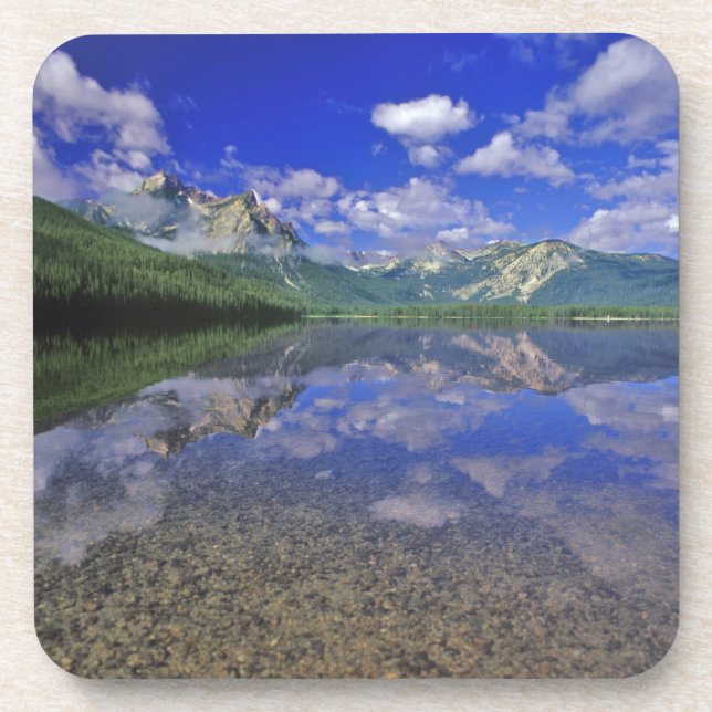 Stanley Lake in the Sawtooth Mountains of Idaho Beverage Coaster (Front)
