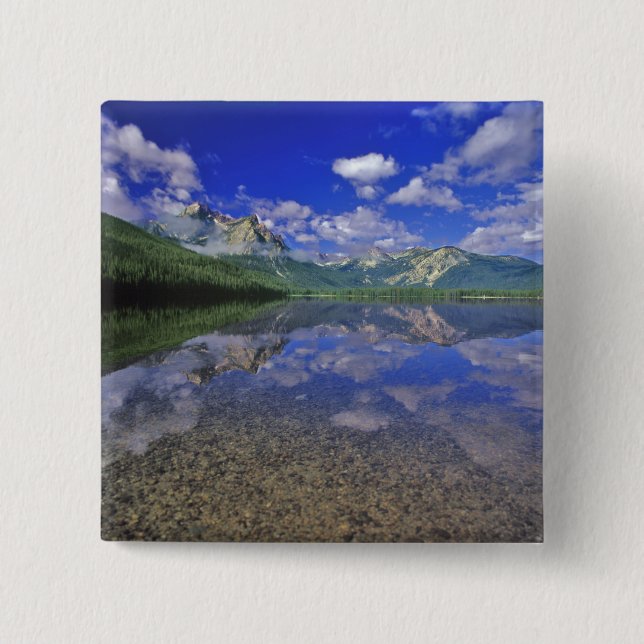Stanley Lake in the Sawtooth Mountains of Idaho Button (Front)