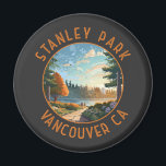 Stanley Park Vancouver Canada Retro Distressed Art Magnet<br><div class="desc">Stanley Park in a vector art style. As Vancouver's first park,  with its ever-blooming gardens,  pristine coastal areas and roughly 500, 000 cedar,  fir and hemlock trees.</div>