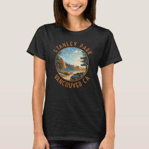 Stanley Park Vancouver Canada Retro Distressed Art T-Shirt