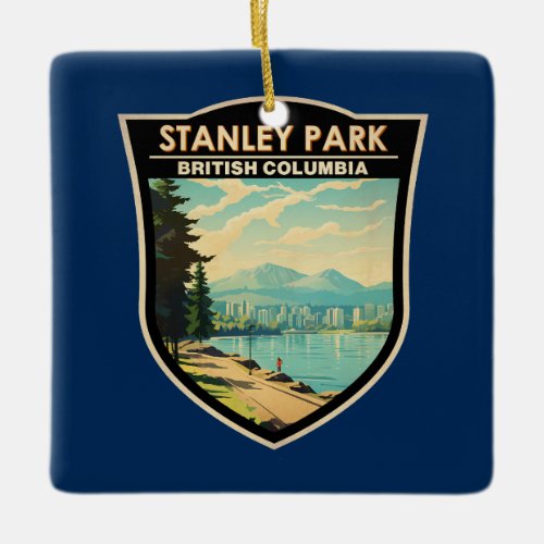 Stanley Park Vancouver Canada Travel Art Vintage Ceramic Ornament