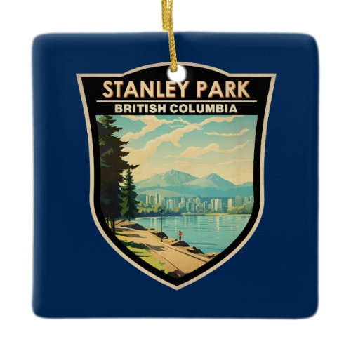 Stanley Park Vancouver Canada Travel Art Vintage Ceramic Ornament
