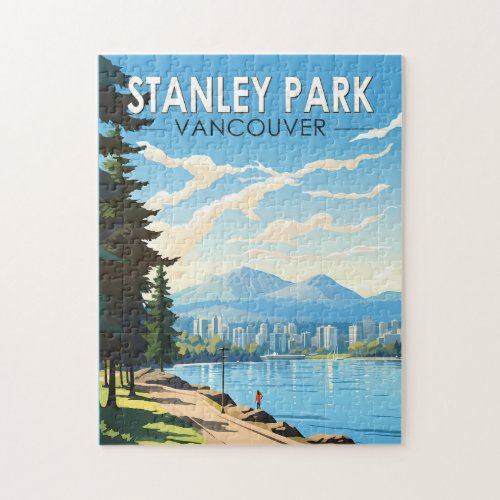 Stanley Park Vancouver Canada Travel Art Vintage Jigsaw Puzzle