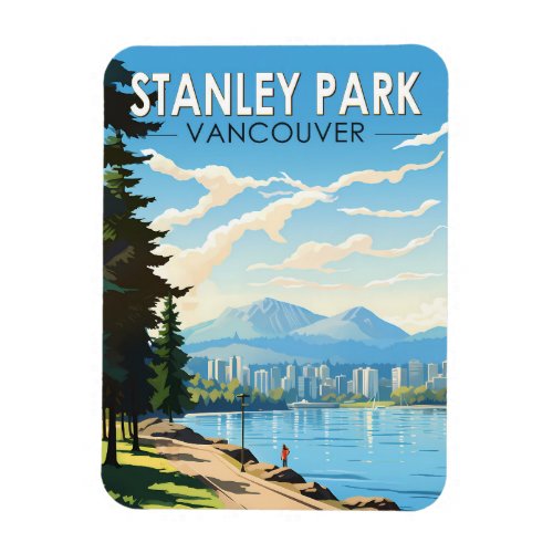 Stanley Park Vancouver Canada Travel Art Vintage Magnet