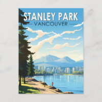 Stanley Park Vancouver Canada Travel Art Vintage
