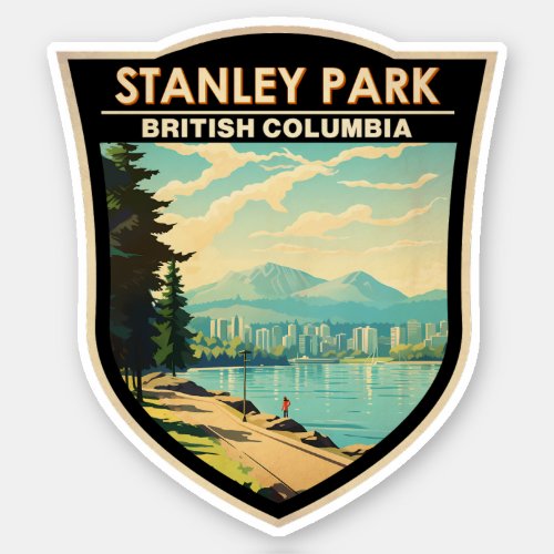 Stanley Park Vancouver Canada Travel Art Vintage Sticker
