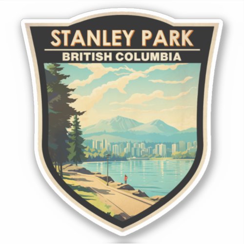 Stanley Park Vancouver Canada Travel Art Vintage Sticker