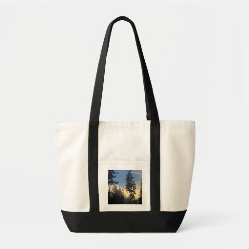 Stanley Park woods marine layer fog rolling in Tote Bag