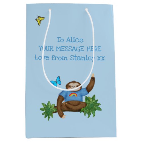 Stanley Sloth blue personalized gift bag