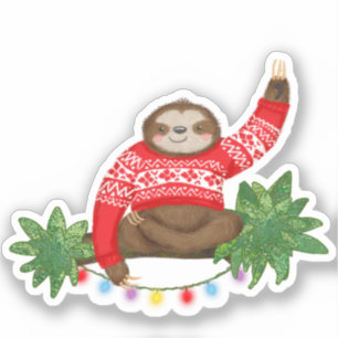 Stanley Sloth custom-cut Christmas sticker