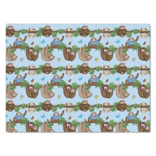 Stanley Sloth  friends blue tissue paper