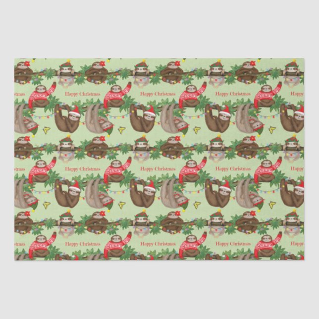 Stanley Sloth & friends Christmas tissue paper (Front)