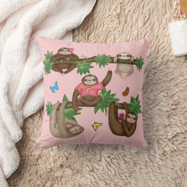 Stanley Sloth & friends pink cushion (Blanket)
