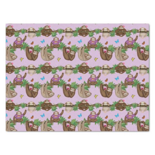 Stanley Sloth  friends purple tissue paper