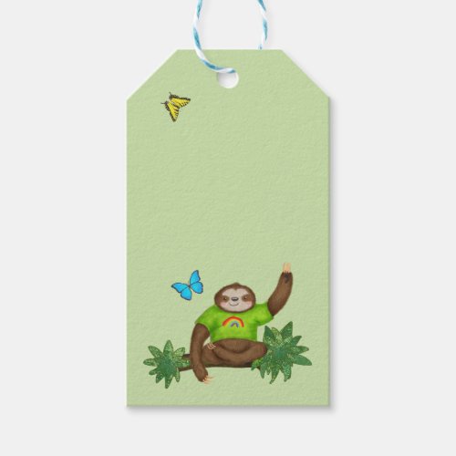 Stanley Sloth green gift tag