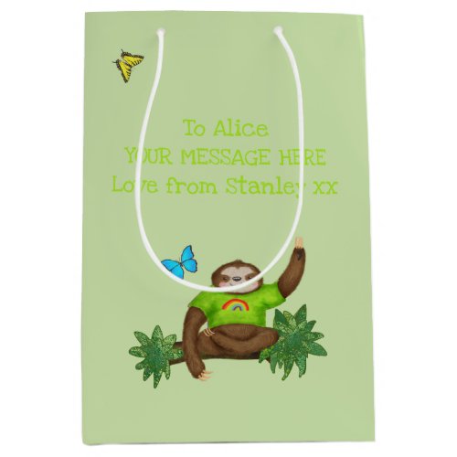 Stanley Sloth green personalized gift bag