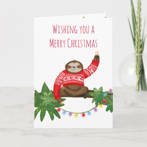 Stanley Sloth in Christmas jumper festive card