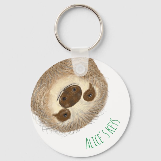 Stanley sloth personalised key ring (Front)
