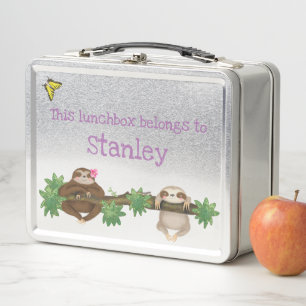 Stanley Sloth personalised lunchbox (purple)