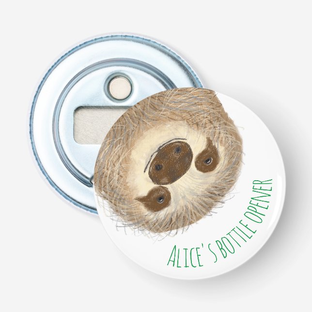 Stanley sloth personalized bottle opener (Front)