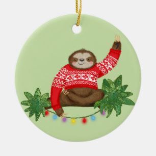 Stanley Sloth personalized Christmas tree ornament