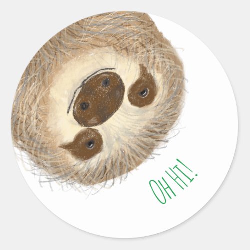 Stanley sloth personalized round stickers